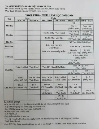 Trung tâm Đăng Khoa (since 1995) tuyển sinh khóa học mới năm 2025-2026 